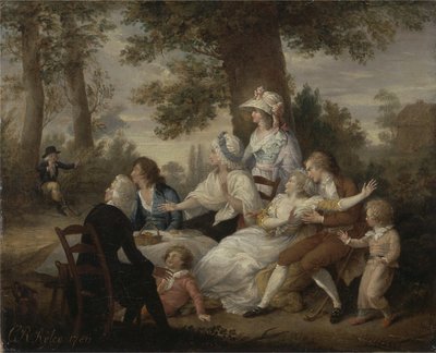 Der Pfarrer von Wakefield, Bd. I, Kap. VIII: Essen auf den Heuwiesen überrascht von Mr. Thornhills Kaplan von Mr. Thornhills